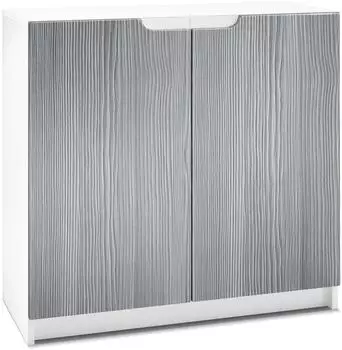 Vladon Logan (mit 2 Türen) Weiß matt/Avola-Anthrazit (82 x 78 x 37 cm) Fronten in Avola-Anthrazit (800000608796)