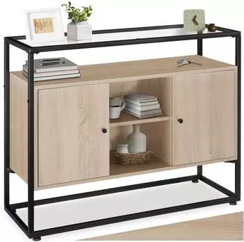 TecTake Oldham 100 x 38 x 80,5 cm Industrial Style Hell Eiche Sonoma (404685)