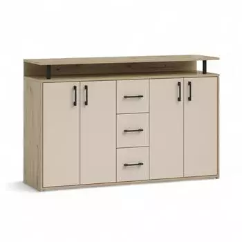 CarryHome Bega Consult Anrichte 4 Türen 4 Schübe Artisan Eiche Dekor/ Kaschmir 139 x 90 x 34 cm (45-339-IG)