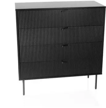 Mid.you hjh LIVING KARBY K 95.0 x 90.0 x 40.0 cm Schubladenschrank Schrank mit 4 Schubladen Metallfüße (926011)