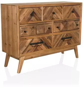 Mid.you hjh LIVING SANTJAGO WOOD XL im Industrial-Stil Schubladen in Fischgrät-Optik Massiv Holz (861000)