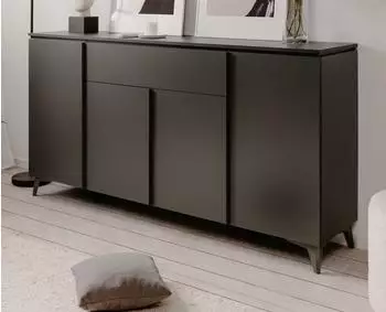 Furn.Design Visby (Anrichte in grau Anthrazit 4-türig 177 x 92 cm) mit Schiefer (800000705192)