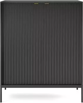 Selsey VELLORE 2-türig mit 6 Fächern schwarzem Gestell 125 cm hoch Schwarz (5903025881027)