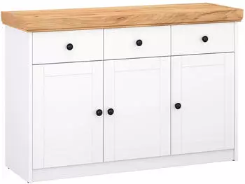 Homestyle4u Weiß Eiche Anrichte Schrank Landhausstil (2227)