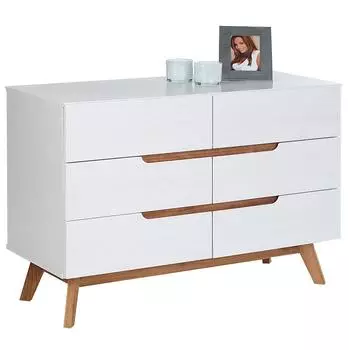 Idimex TIBOR Schubladenkommode skandinavisch Anrichte Kiefer massiv weiß (83904)