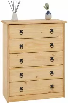 Caro Möbel CARO-Möbel BARRIO High Anrichte Schubladenschrank Me x iko Stil Landhaus (94544)