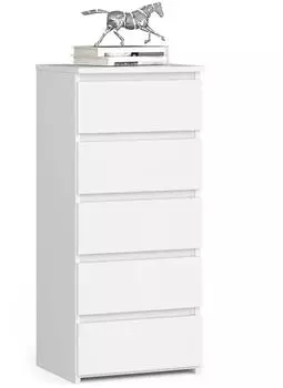 Akord Furniture Factory CL5 Weiß 40 cm 5 Schubladen B40 x H92 x T35 cm (OP0LCL5BIA001)