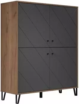 ebuy24 trendteam Schrank Wohnzimmerschrank Braun/Grau 123 x 136 x 40 cm (2102862C4)