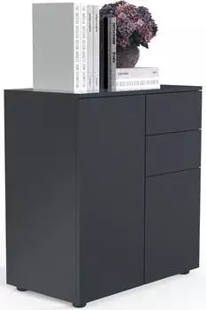 Mid.you VCM Holz Anrichte Dalosa 4 Schublade Anthrazit (918338)