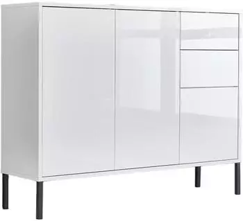 Mid.you BMG Möbel Mailand 10 (Schubladenkommode Anrichte mit hochwertigen Metallfüßen) Push-to-Open-Funktion (001067001001)