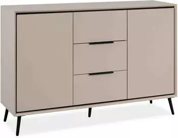 Livetastic Finori 2 Türen 3 Schubladen 4 Böden Sand / Schwarz 135 x 90 x 38 cm (003718)