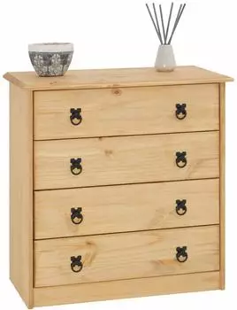 Caro Möbel CARO-Möbel BARRIO aus Holz mit 4 Schubladen aus Massivholz im Landhaus (94542)