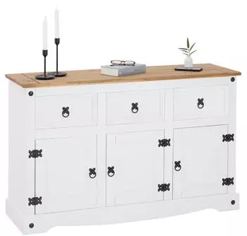 Caro Möbel CARO-Möbel CAMPO Möbel Kiefer massiv weiß Buffetschrank (95040)