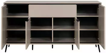 Livetastic Finori 4 Türen 1 Schublade 6 Böden in Sand / Schwarz 175 x 90 x 38 cm (003719)