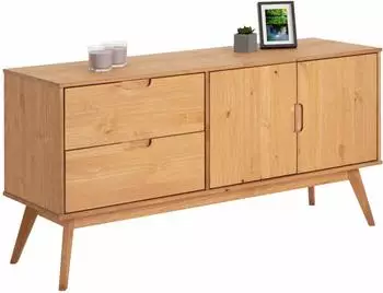 Idimex TIVOLI Skandi Anrichte aus Massivholz Eiche farben mit 2 Türen und 2 Schubl (83930)