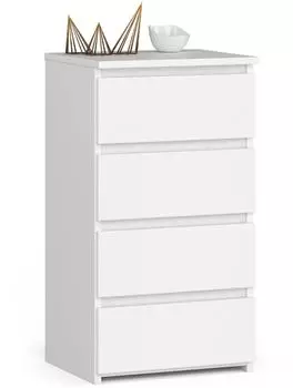 Akord Furniture Factory CL4 Weiß 40 cm 4 Schubladen B40 x H74 x T35 cm (OP0LCL4BIA001)