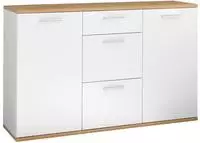 HBZ Kommode "BC1035 wei&szlig; matt, BxHxT 135x86x38 cm" Kommode mit 2 T&uuml;ren, 3