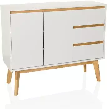 Mid.you hjh LIVING TAROLO I 80.0 x 97.0 x 34.0 cm mit 3 Schubladen und 2 Türen Soft-Close Holzbeine grifflos (927001)