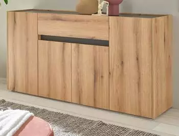 Furn.Design Center (Anrichte in Evoke Eiche mit grau 170 x 87 cm) 4-türig (I-3VVACi51)