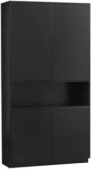 Livetastic WOOOD Buffet Fianca aus Kiefernholz Schwarz Push-to-Open-System Schwarz (001883046301)