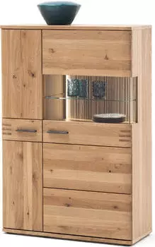 Livetastic MCA furniture Vitrine Salvador klein Balkeneiche Bianco ohne Beleuchtung (000196082407)