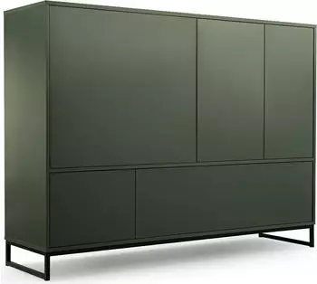 Bettso GENUA Türkommode für Wohnzimmer und Schlafzimmer Flaschengrün Metallbeine 160 x 45 x 120 (800000865071)