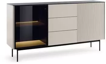 Bettso Zweitürige Cashmere RITA Glasfront mit LED-Beleuchtung (800001201474)