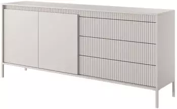 Bettso Breite geriffelten Fronten große Schubladen SENSO 187 x 81 cm Beige (800000720617)