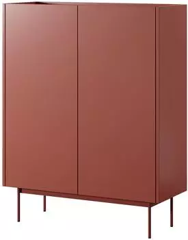 Bettso Zweitürige Hochkommode mit hohen Metallbeinen COLOR 97 x 122 cm Rot Ziegelrot (800000985908)