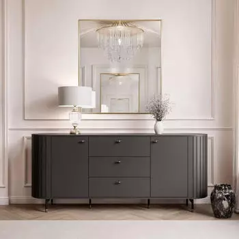 Lookway ELODIE 190 2D3S mit 3 Schubladen (1x) Breite: 190 cm Schwarz (800001091523)