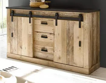 Furn.Design Stove (in Used Wood 162 x 91 cm) mit Soft-Close mit Schiebetüren (GE6270-11)