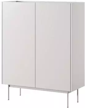 Bettso Zweitürige Hochkommode mit hohen Metallbeinen COLOR 97 x 122 cm Beige Hellbeige (800000985915)