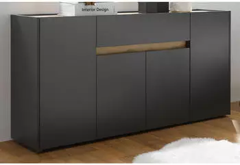 Furn.Design Center (in grau mit Eiche 170 x 87 cm) 4-türig (800000909761)