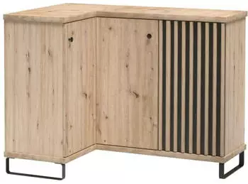 Beautysofa Beautysofa CAYA C-12 3 Türen 2 Innenböden Artisan Eiche/Schwarz Soft-Close optional Metallfüße Stauraumlösung (800001099673)