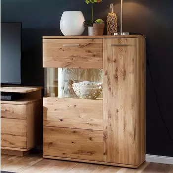Livetastic MCA furniture Vitrine 1 Santori Eiche Bianco ohne Beleuchtung (000196043842)