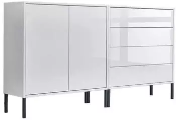 Mid.you Bmg Möbel Mailand Set 3 (Anrichte Aktenschrank mit hochwertigen Metallfüßen) Push-to-Open-Funktion (001067002201)