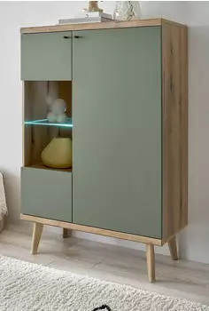 Furn.Design Juna (in Evoke Eiche und Salbeigrün 90 x 134 cm) 7 Fächer (800000907985)