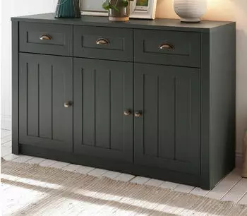 Furn.Design Forres (in Landhaus grün 130 x 86 cm) 3 Schubladen und 6 Fächer (I-9NN x AS51)