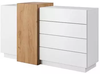 Feldmann-Wohnen 3D (3D 1 St. ) 160 x 45 x 93,5 cm weiß gold craft oak (800000917100)