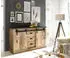 Furn.Design Stove (mit Scheunentorbeschlag und Apothekergriffen Altholz Dekor 161 cm) Soft-Close (800000940056)