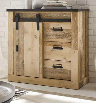 Furn.Design Schubkastenkommode Stove (in Used Wood Vintage 93 x 91 cm) Soft-Close (800000940084)