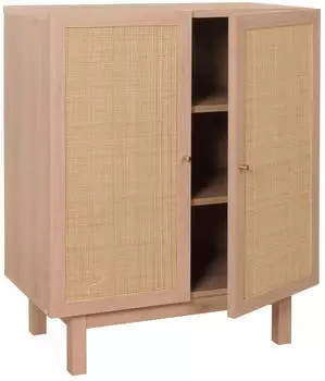 Mendler HWC-M51 Highboard Kubu Rattan 98x79x42cm natur (HWC-M51)