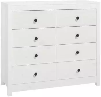 vidaXL Beistellschrank Kiefer Massivholz Wei&szlig; 100x40x90cm