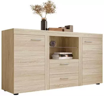 Mirjan24 Rumba Sideboard Holzwerkstoff Sonoma Eiche 156x82x40cm (Rumba)