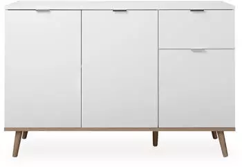 Furn.Design Lundby Kommode 3-türig Weiß Matt / Eiche Sonoma 120x85cm (Lundby)