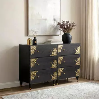 vidaXL Sideboard 2 Stk. Schwarz Massivholz Mango 60x33x75cm (3310157)