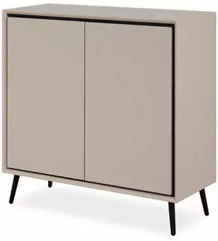Furn.Design Kommode "Brebbia" 2-türig Sand/Schwarz Soft-Close 90cm