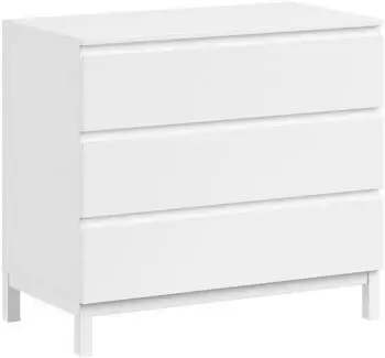 Vipack Schubkastenkommode 3 Schubladen, wei&szlig; lackiert, 98,5x89,5x57cm