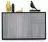 Vladon Sideboard Ben V3 3 Türen, 2 Schubladen, Schwarz matt/Avola-Anthrazit (50002743)