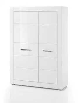 Furn.Design Carrara Highboard Weiß Hochglanz, Holzwerkstoff, 100x142x35cm (Carrara)
